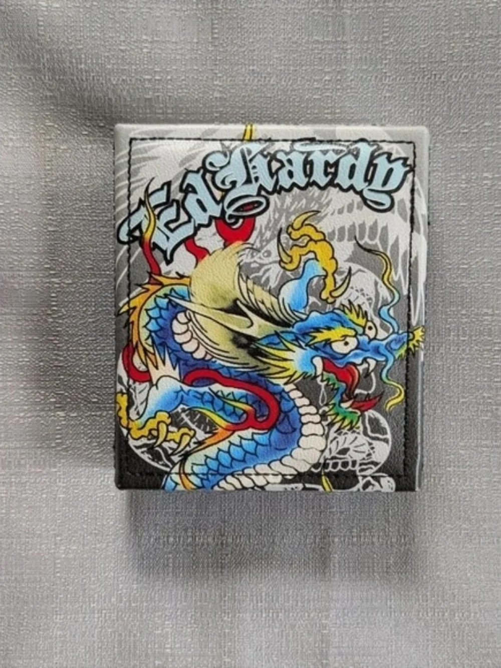 Ed Hardy Dragon Tattoo Print Faux Leather Wallet NEW!